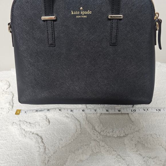 Kate Spade Black Coated Canvas Shoulder Bag Minimalist Neutral Quiet Luxury - Picture 3 of 10